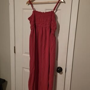 Old Navy Red Smocked Dress
